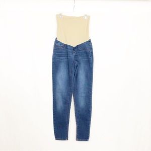 Indigo Blue Maternity Jeans with Belly Panel, Size Small, Blue